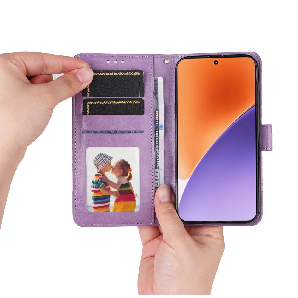 Sunflower knížkové pouzdro na Xiaomi 15 - fialové