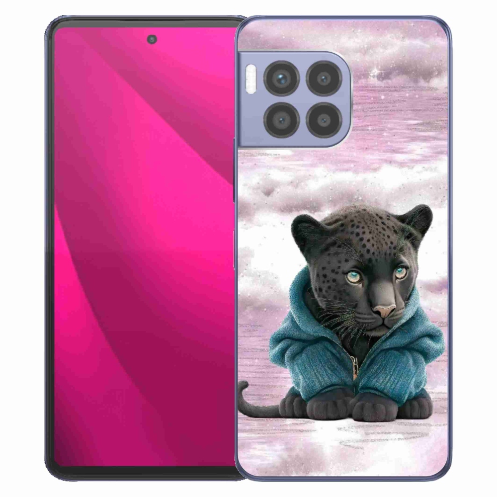 Gelový kryt mmCase na T-Mobile T Phone 2 Pro - černý panter ve svetru