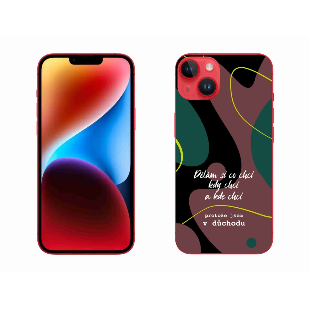 Gelový kryt mmCase na iPhone 14 Plus - vtipný text 10 černé pozadí