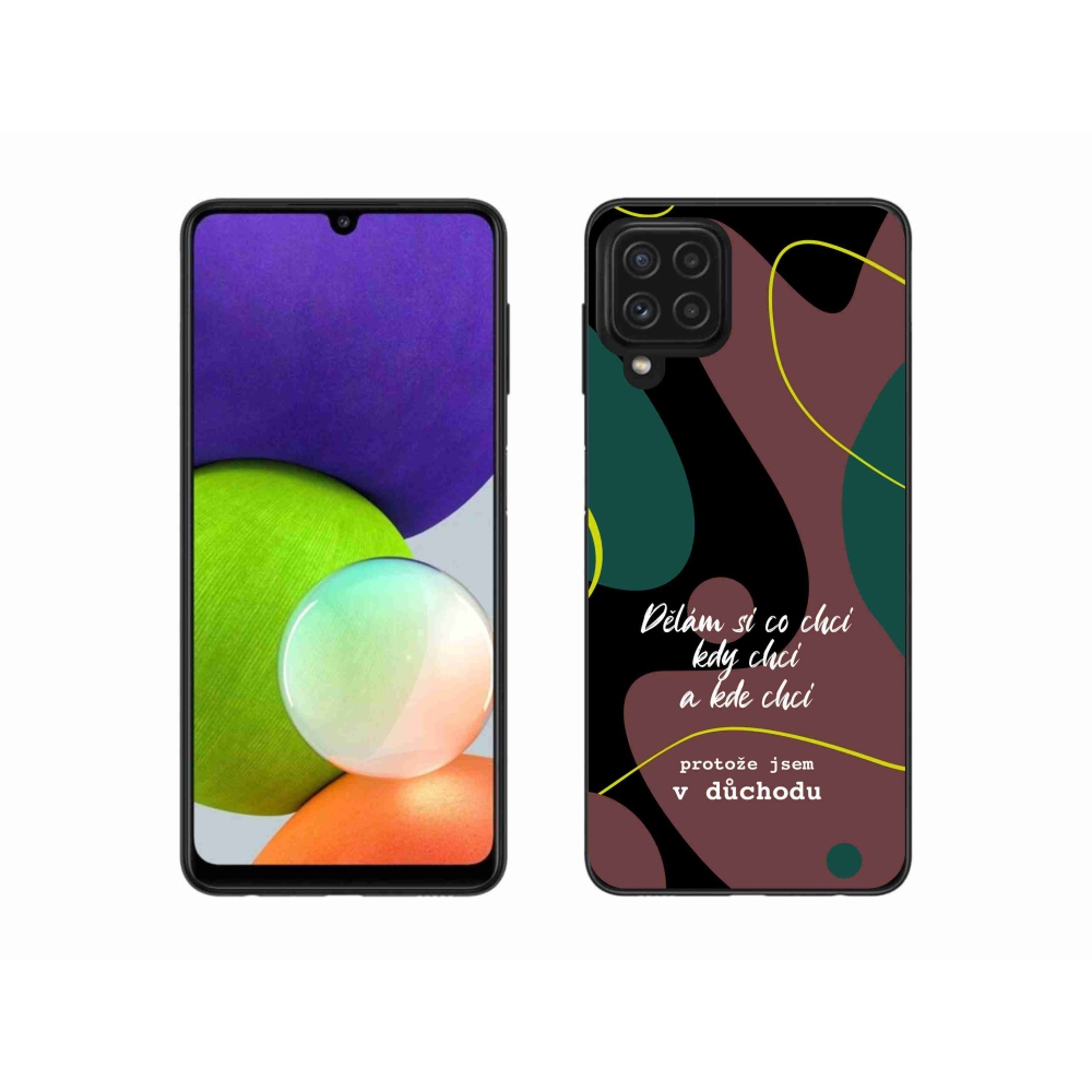 Gelový kryt mmCase na Samsung Galaxy A22 4G - vtipný text 10 černé pozadí