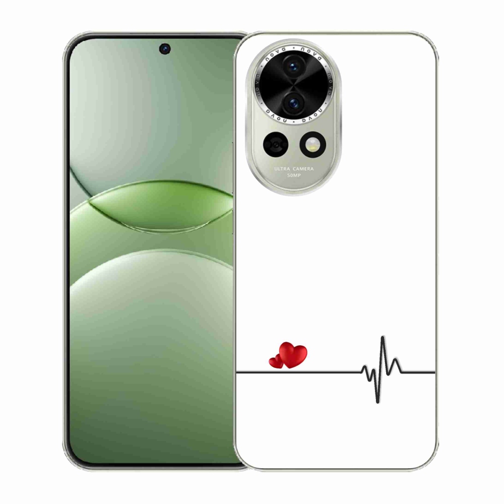 Gelový kryt mmCase na Huawei Nova 13 5G - srdce a tep bílé pozadí