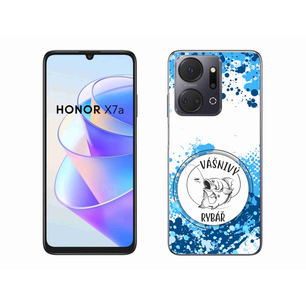 Gelový kryt mmCase na Honor X7a - vášnivý rybář bílé pozadí