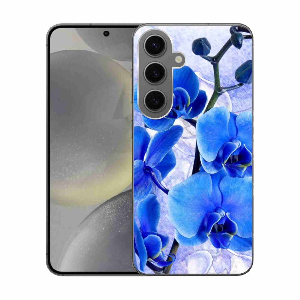 Gelový kryt mmCase na Samsung Galaxy S24 - modré květy