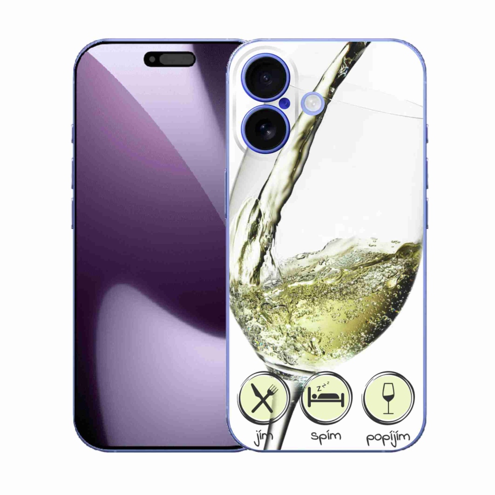 Gelový kryt mmCase na iPhone 17 - sklenička vína bílé