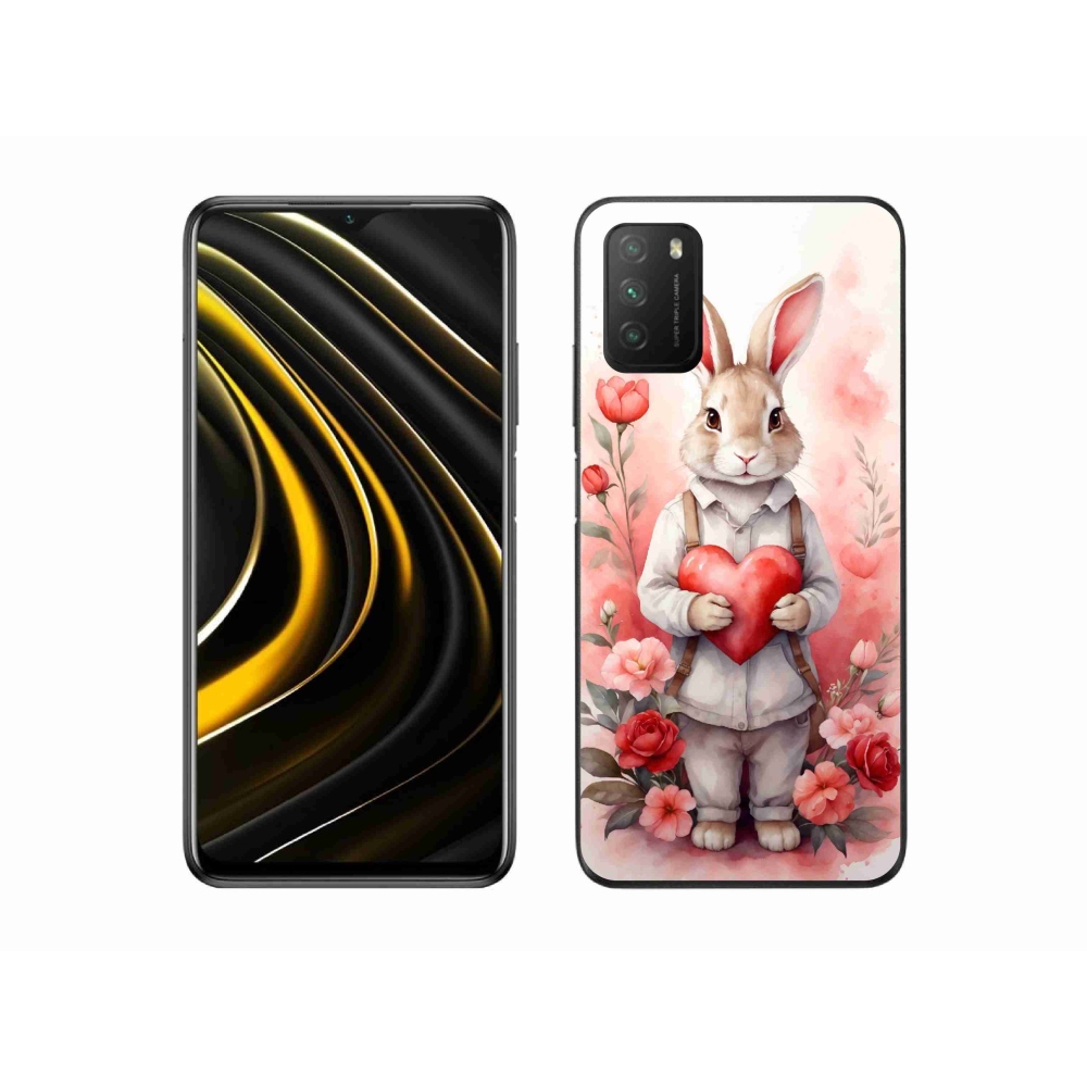 Gelový kryt mmCase na Xiaomi Poco M3 - zajíc se srdíčkem