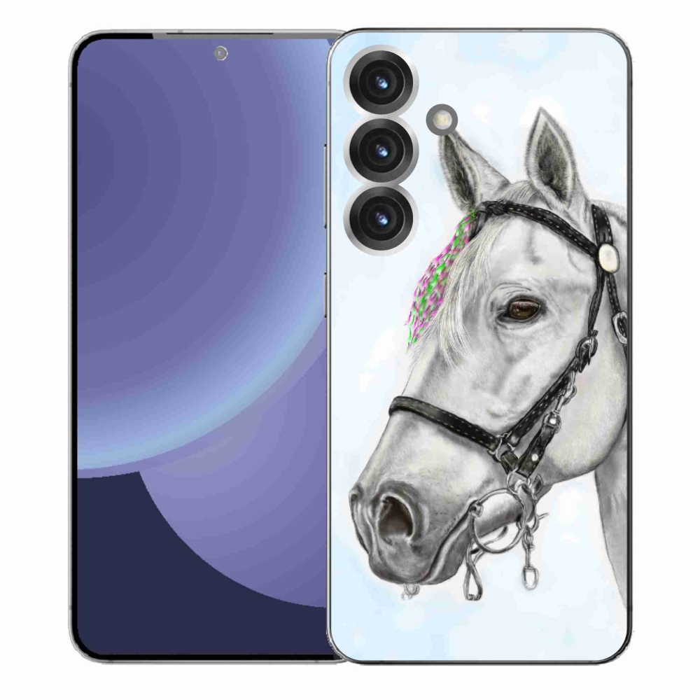 Gelový kryt mmCase na Samsung Galaxy S25+ - bílý kůň 1