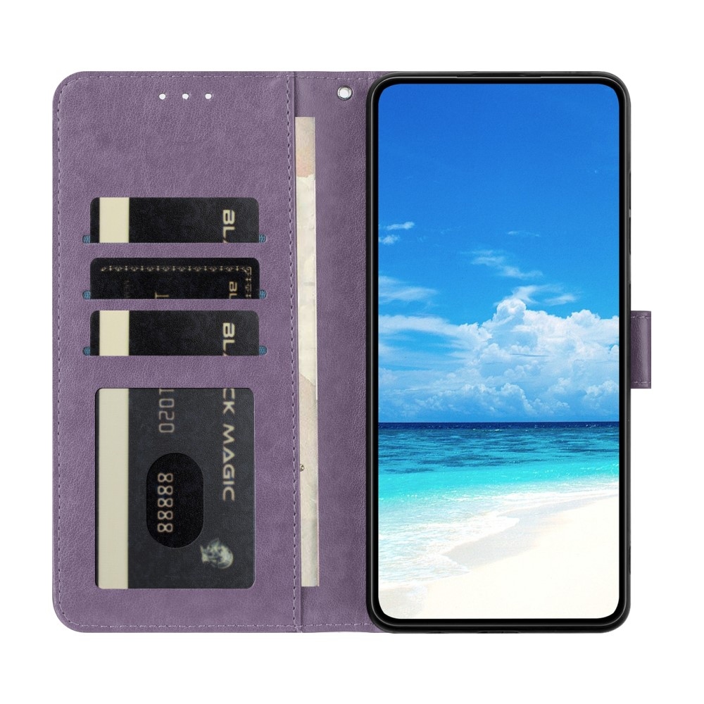 Floral Butterfly knížkové pouzdro na Xiaomi Redmi A5 (171.7x77.8x8.3mm) - fialové