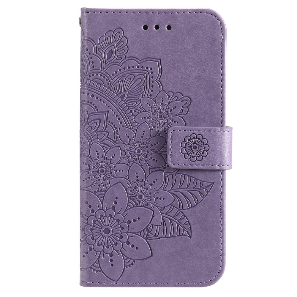 Floral knížkové pouzdro na Vivo Y36 - fialové