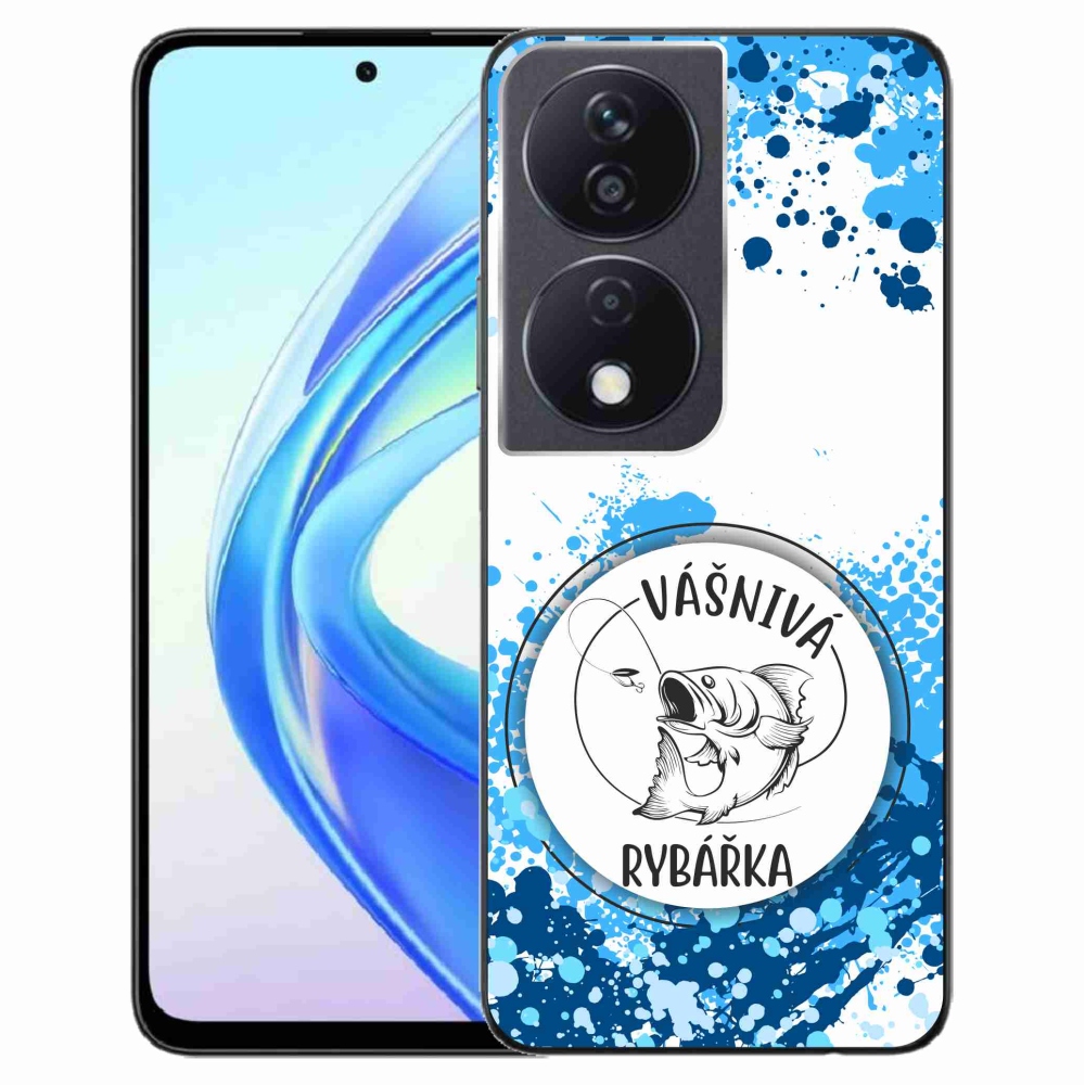 Gelový kryt mmCase na Honor X7b/Honor 90 Smart - vášnivá rybářka bílé pozadí
