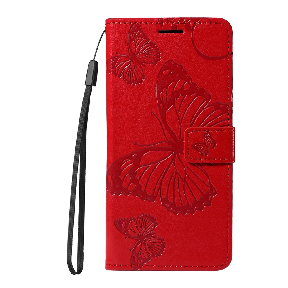 Big Butterfly knížkové pouzdro na Xiaomi Poco F7 5G - červené
