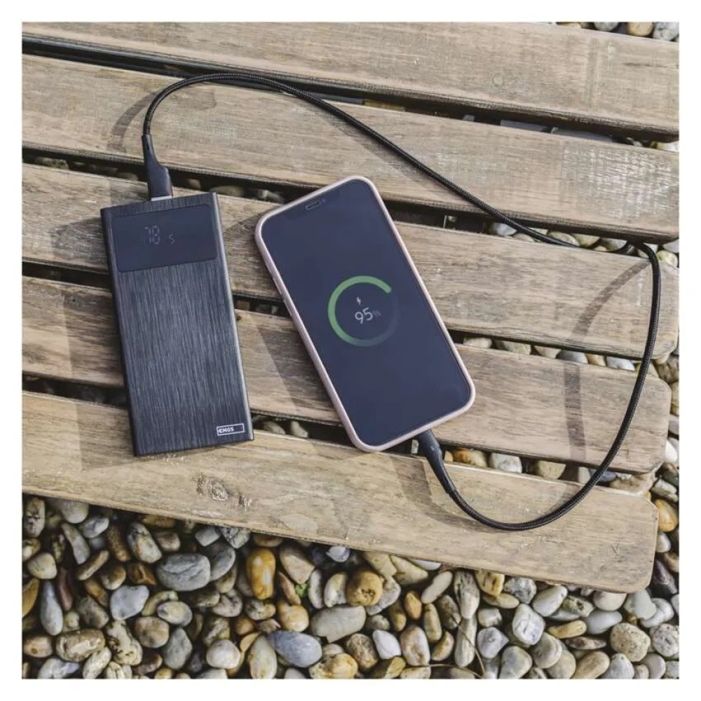Powerbanka EMOS BetaQ 10, 10 000 mAh, 22,5 W - černá