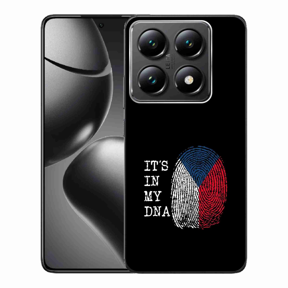 Gelový kryt mmCase na Xiaomi 14T Pro - vlajka otisk prstu černé pozadí