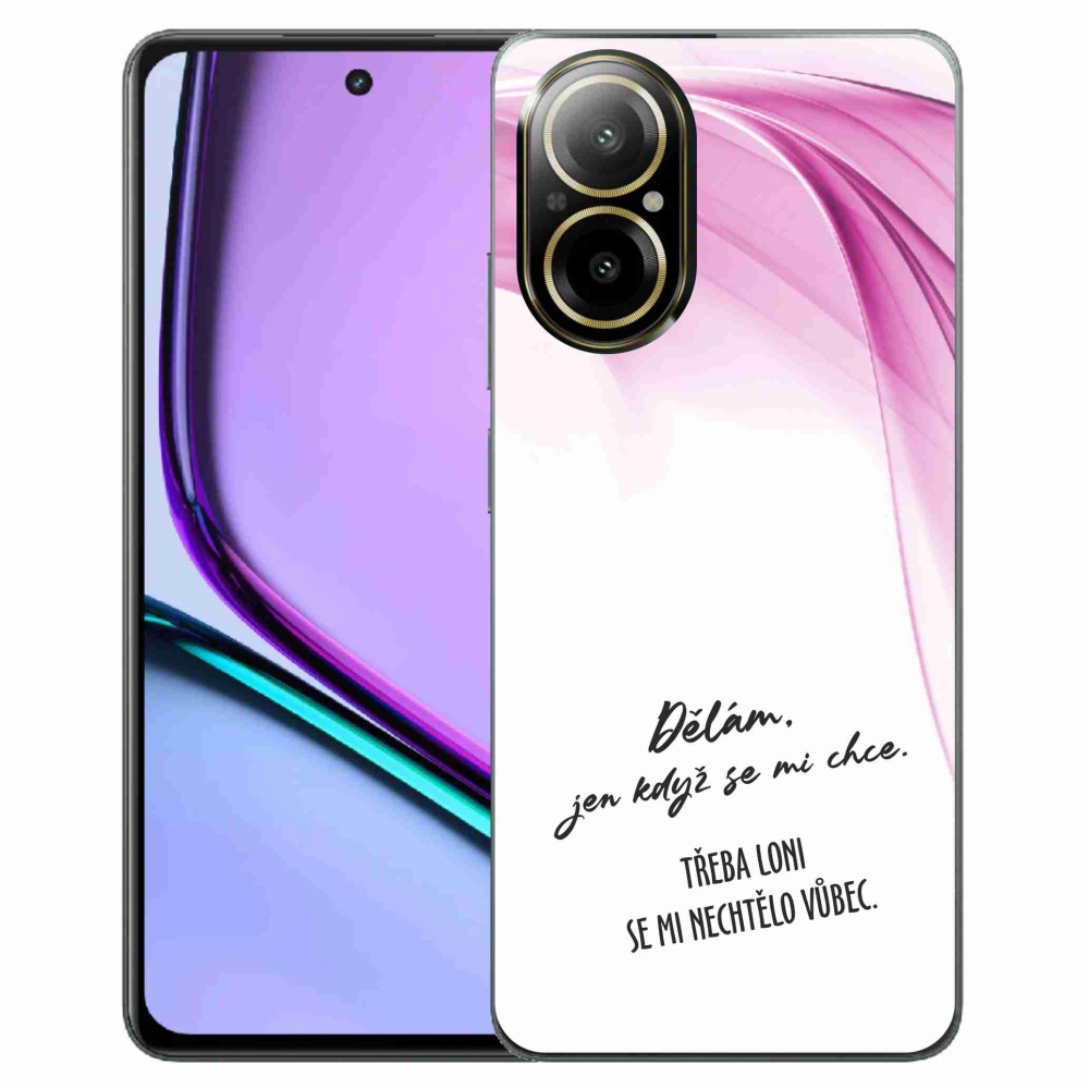 Gelový kryt mmCase na Realme C67 - vtipný text 12 bílé pozadí