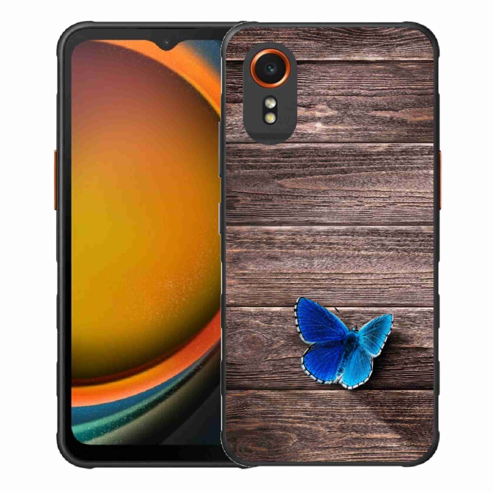 Gelový kryt mmCase na Samsung Galaxy Xcover 7 - modrý motýl 1