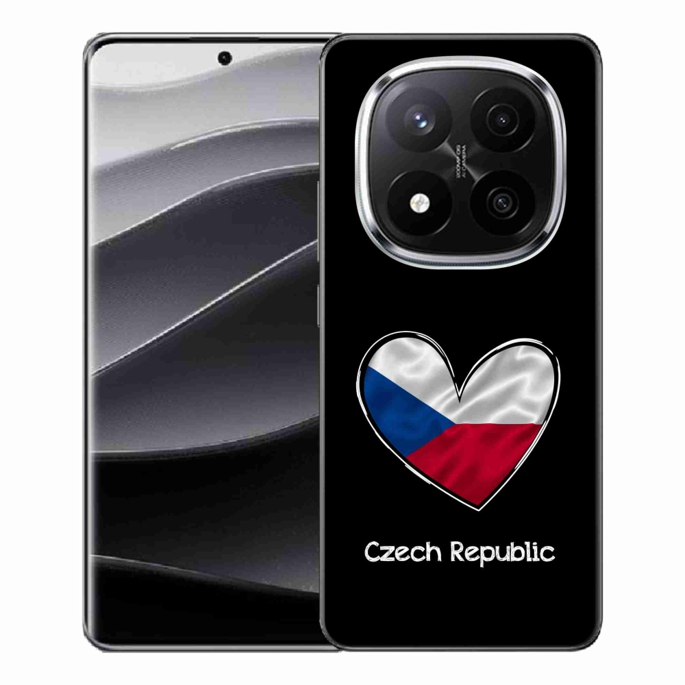 Gelový kryt mmCase na Xiaomi Redmi Note 14 Pro+ 5G - vlajka srdce černé pozadí