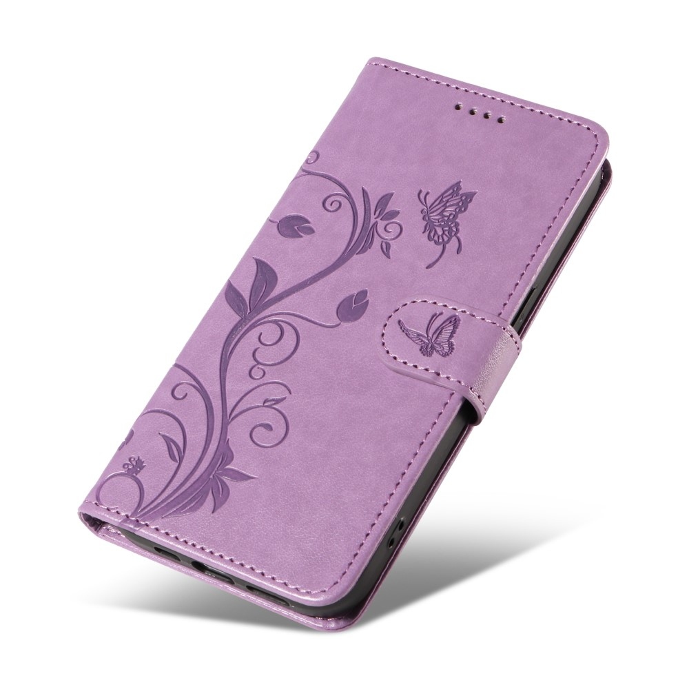 Flowers knížkové pouzdro na Xiaomi Redmi A3 - fialové