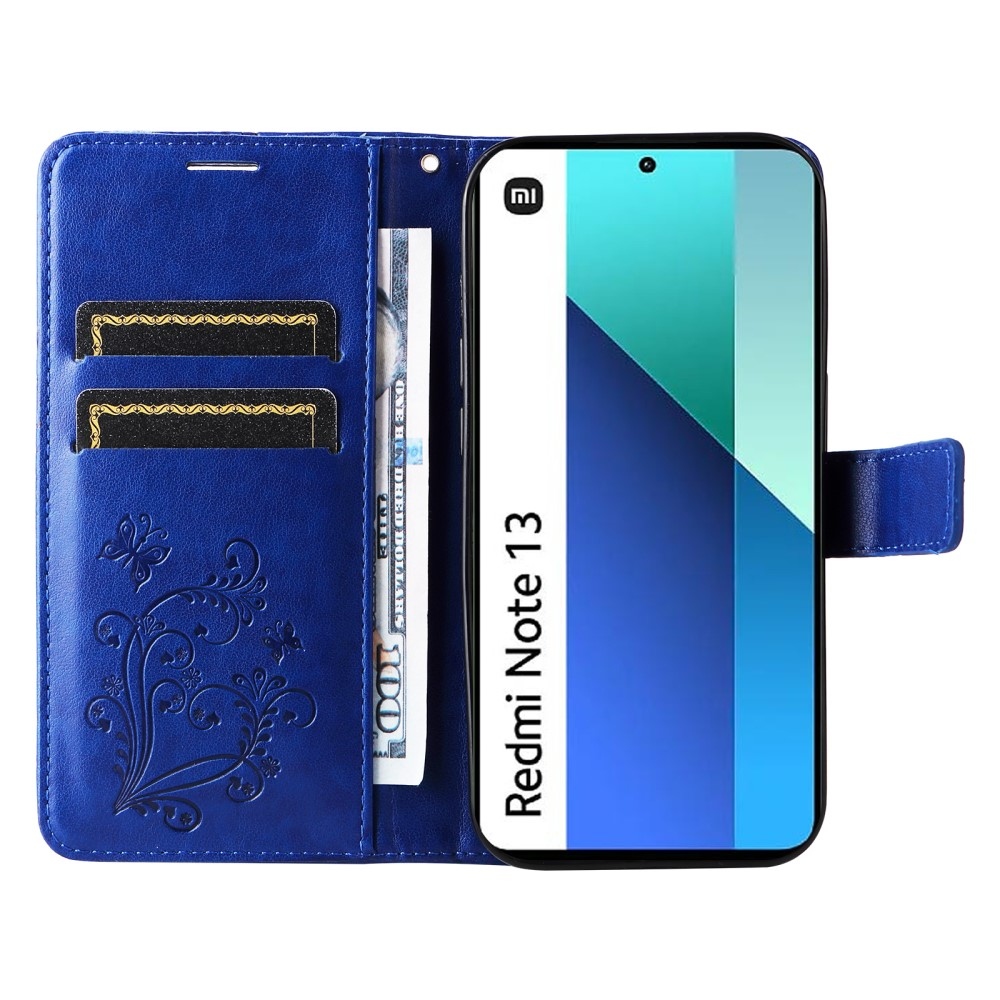 Big Butterfly knížkové pouzdro na Xiaomi Redmi Note 13 - modré