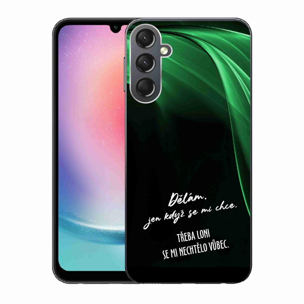Gelový kryt mmCase na Samsung Galaxy A24 - vtipný text 12 černé pozadí