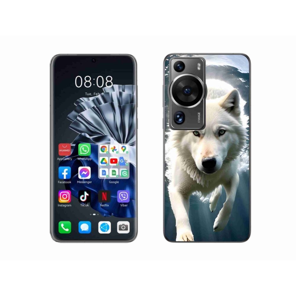 Gelový kryt mmCase na Huawei P60 Pro - bílý vlk