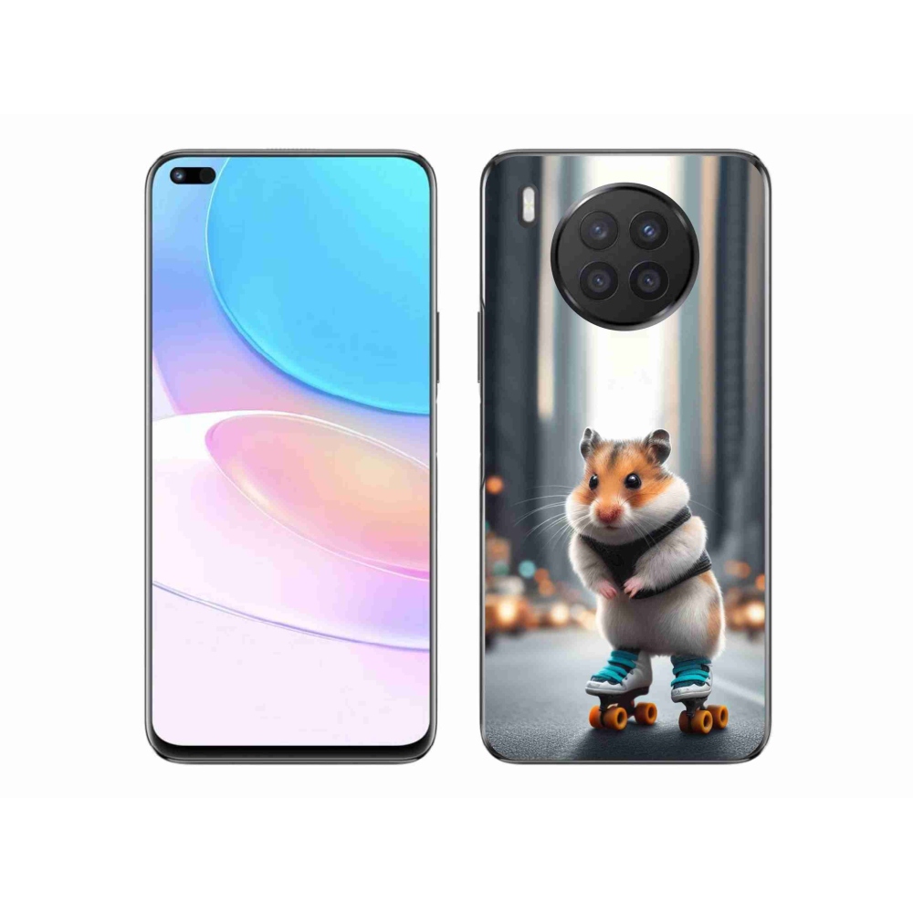 Gelový kryt mmCase na Huawei Nova 8i - křeček na bruslích