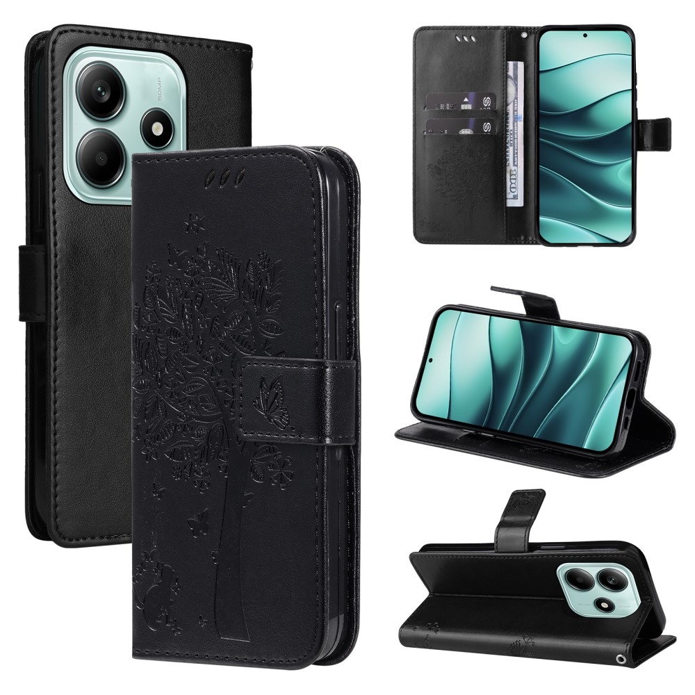 Trees knížkové pouzdro na Xiaomi Redmi Note 14 5G - černé