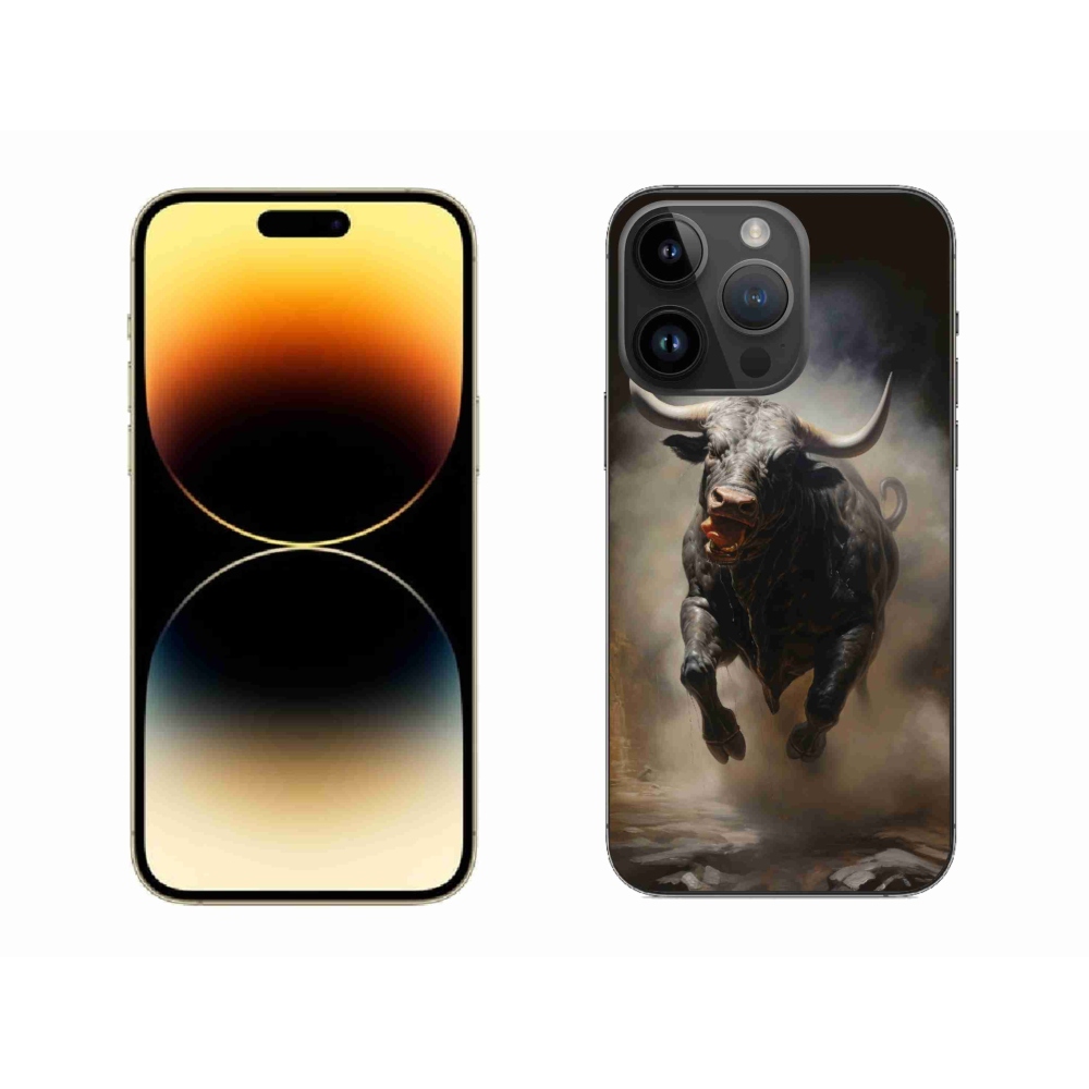 Gelový kryt mmCase na iPhone 14 Pro Max - rozzuřený býk
