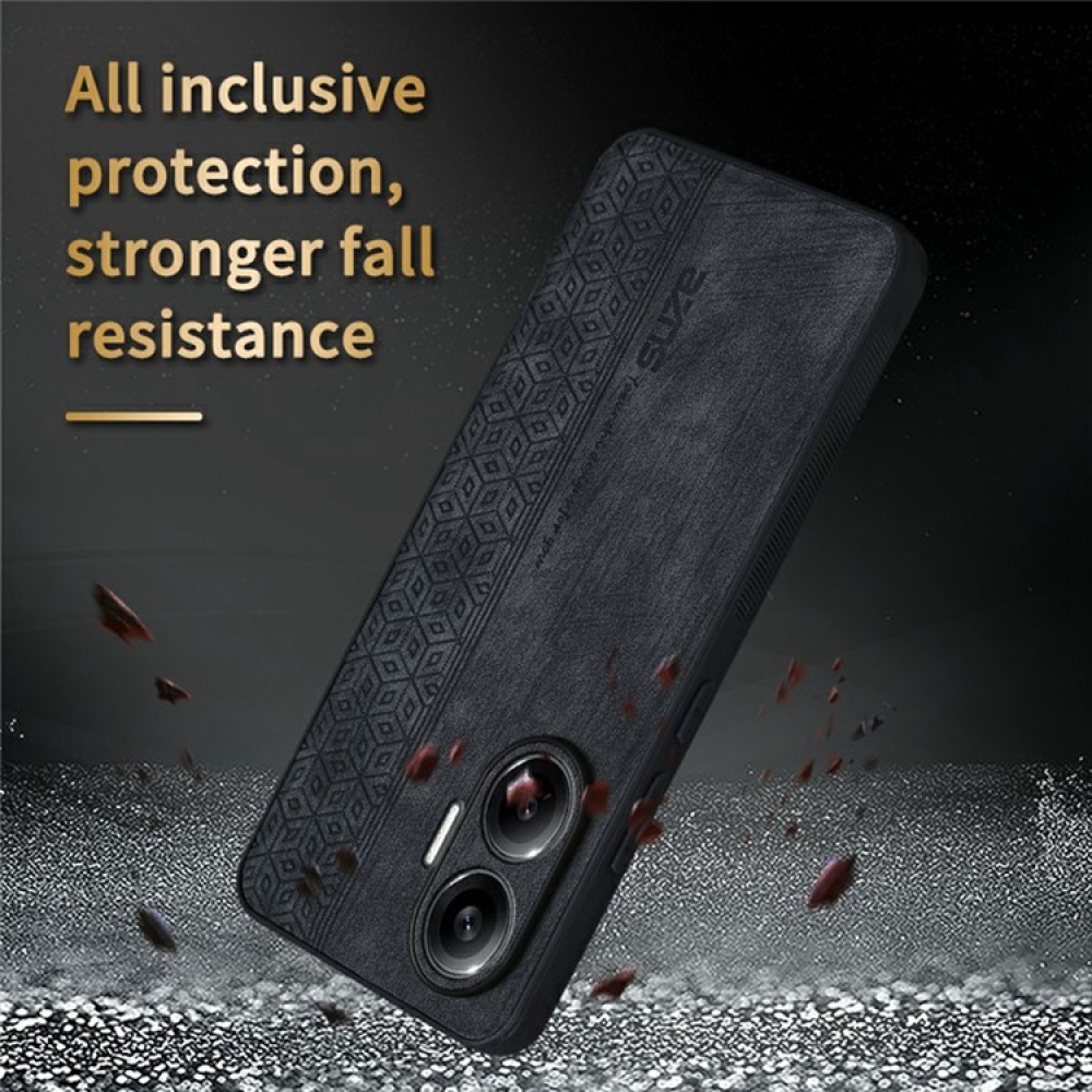 AZNS gelový obal potažený PU kůží pro mobil Xiaomi Poco F7 5G - černý