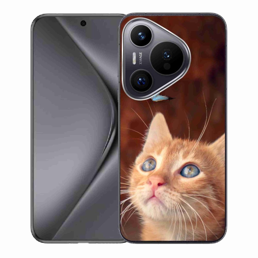 Gelový kryt mmCase na Huawei Pura 70 - motýl a kotě