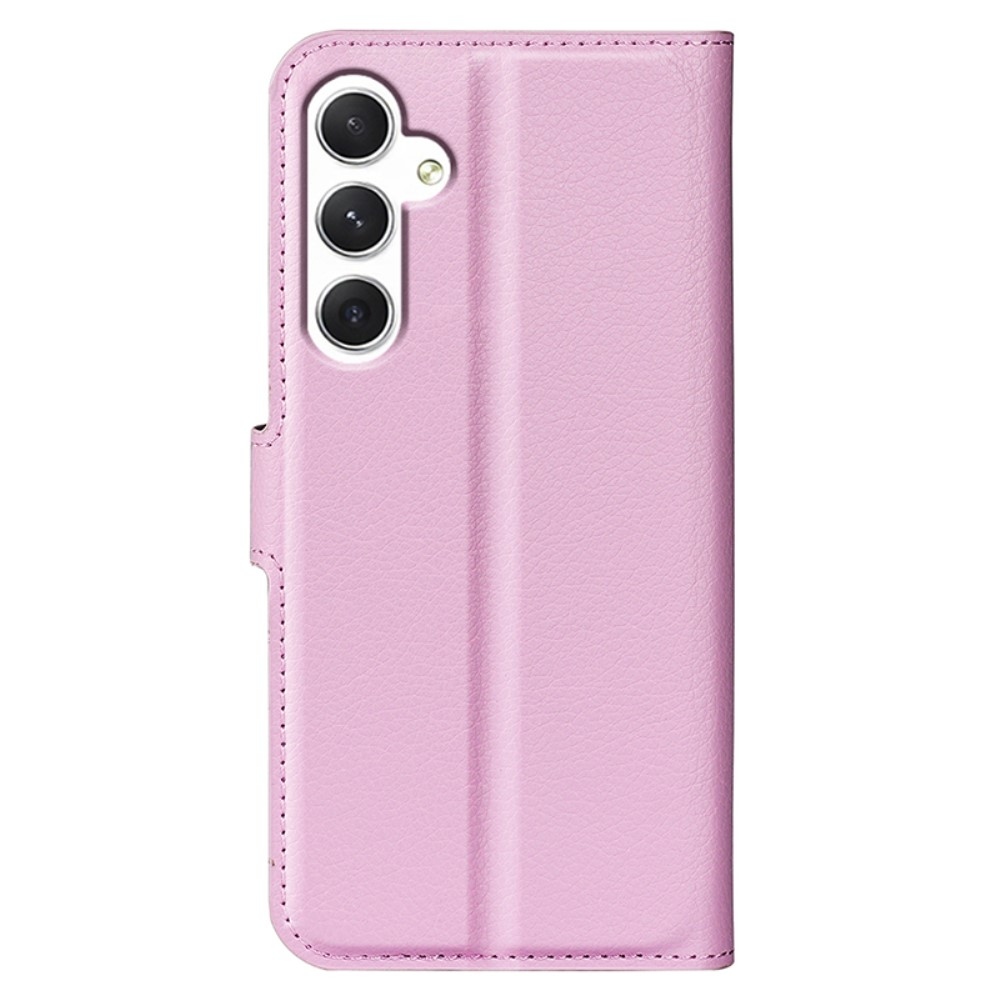 Litchi knížkové pouzdro na Samsung Galaxy S24 - růžové