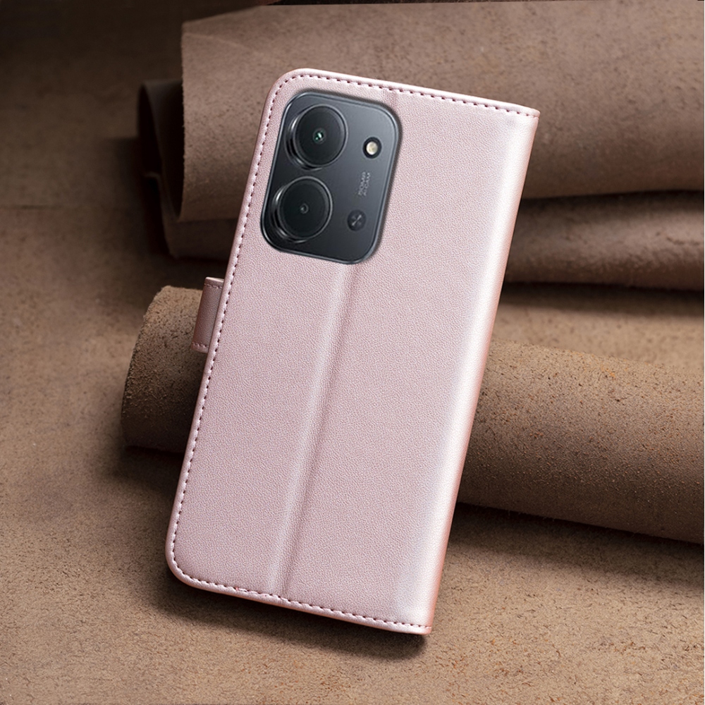 BNF knížkové pouzdro na Xiaomi Redmi 15C 4G/5G (173mm) - růžovozlaté