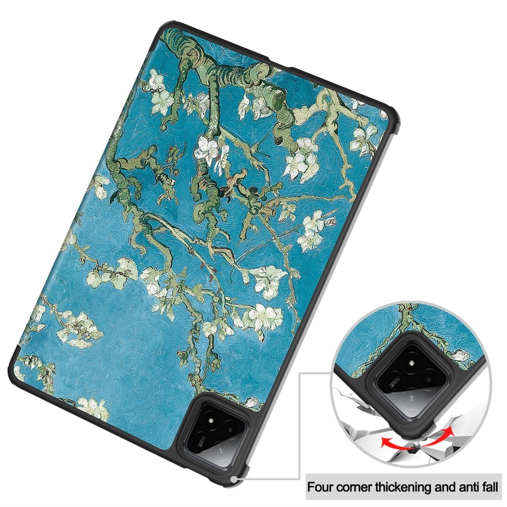 Patty chytré polohovací pouzdro na tablet Xiaomi Pad 7/7 Pro - bílé květy