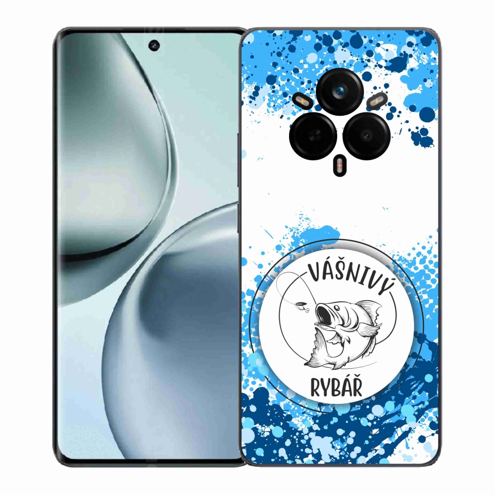 Gelový kryt mmCase na Realme 14 Pro+ 5G - vášnivý rybář bílé pozadí