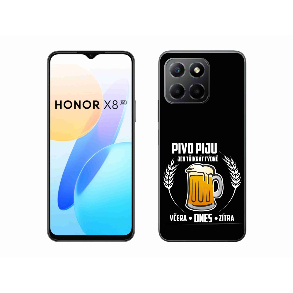 Gelový kryt mmCase na Honor X8 5G/Honor 70 Lite 5G - pivní motiv černé pozadí