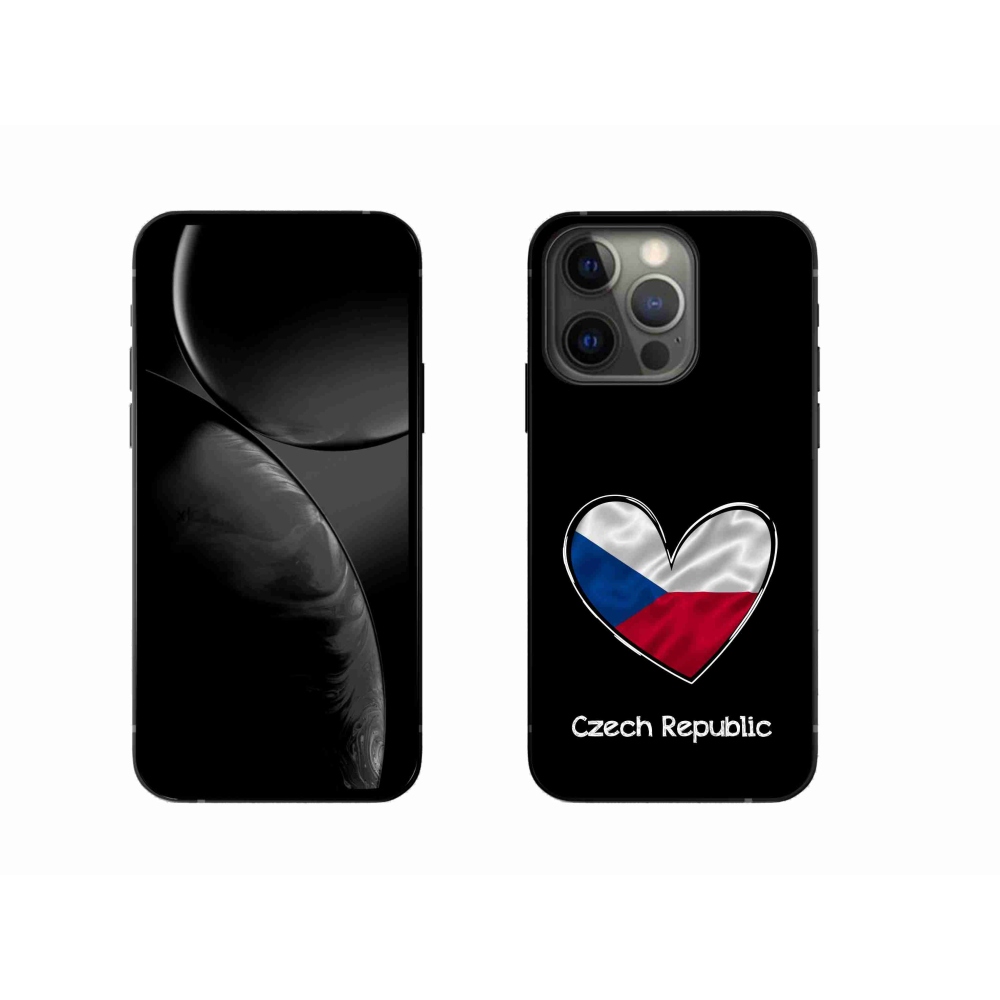 Gelový kryt mmCase na iPhone 13 Pro 6.1 - vlajka srdce černé pozadí
