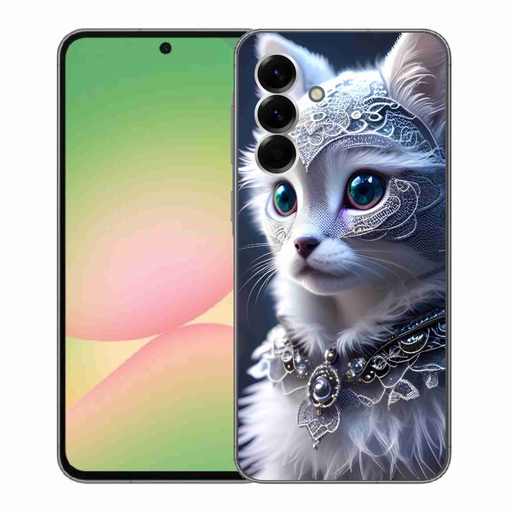 Gelový kryt mmCase na Samsung Galaxy A56 5G - bílá kočka