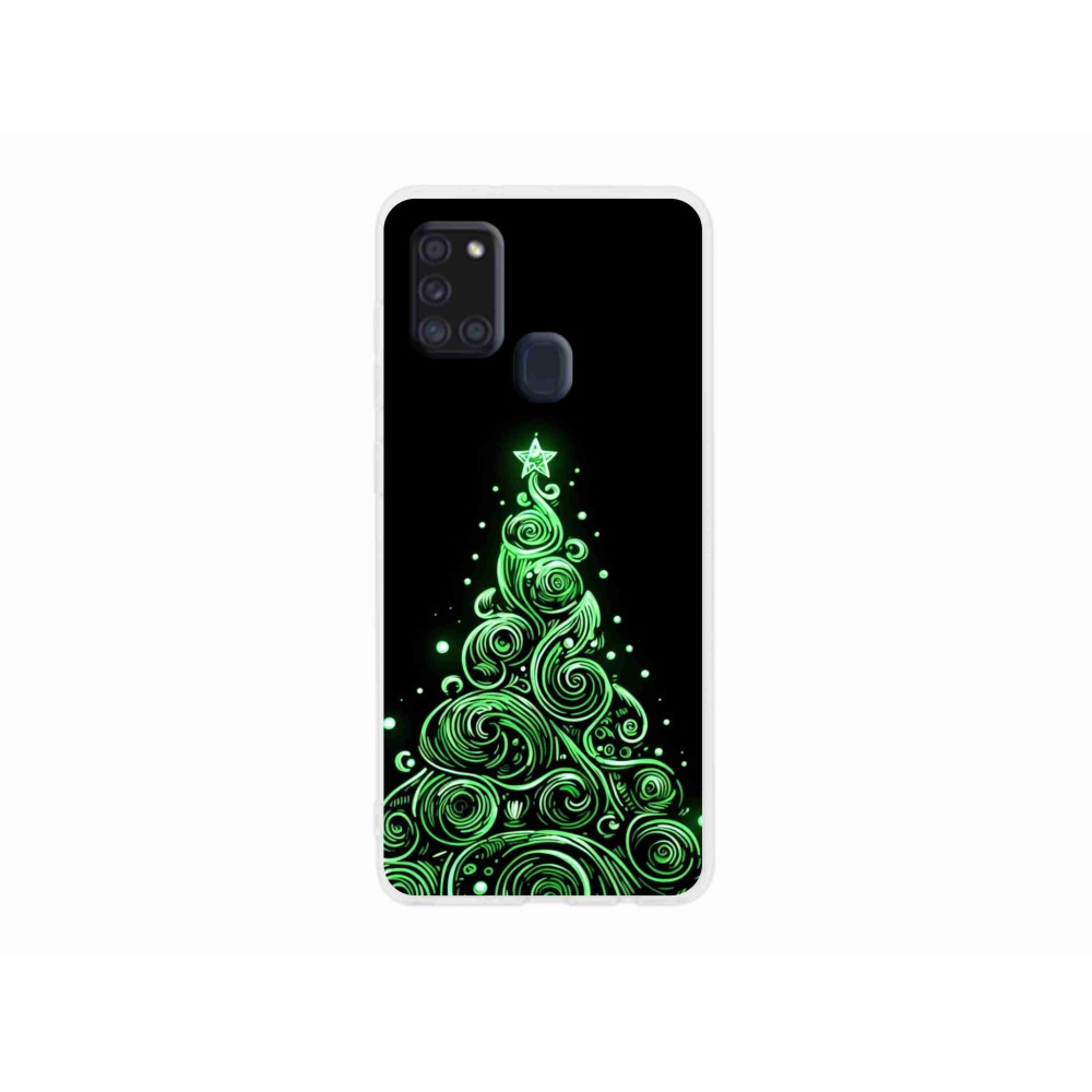Gelový kryt mmCase na Samsung Galaxy A21s - neonový vánoční stromek 3