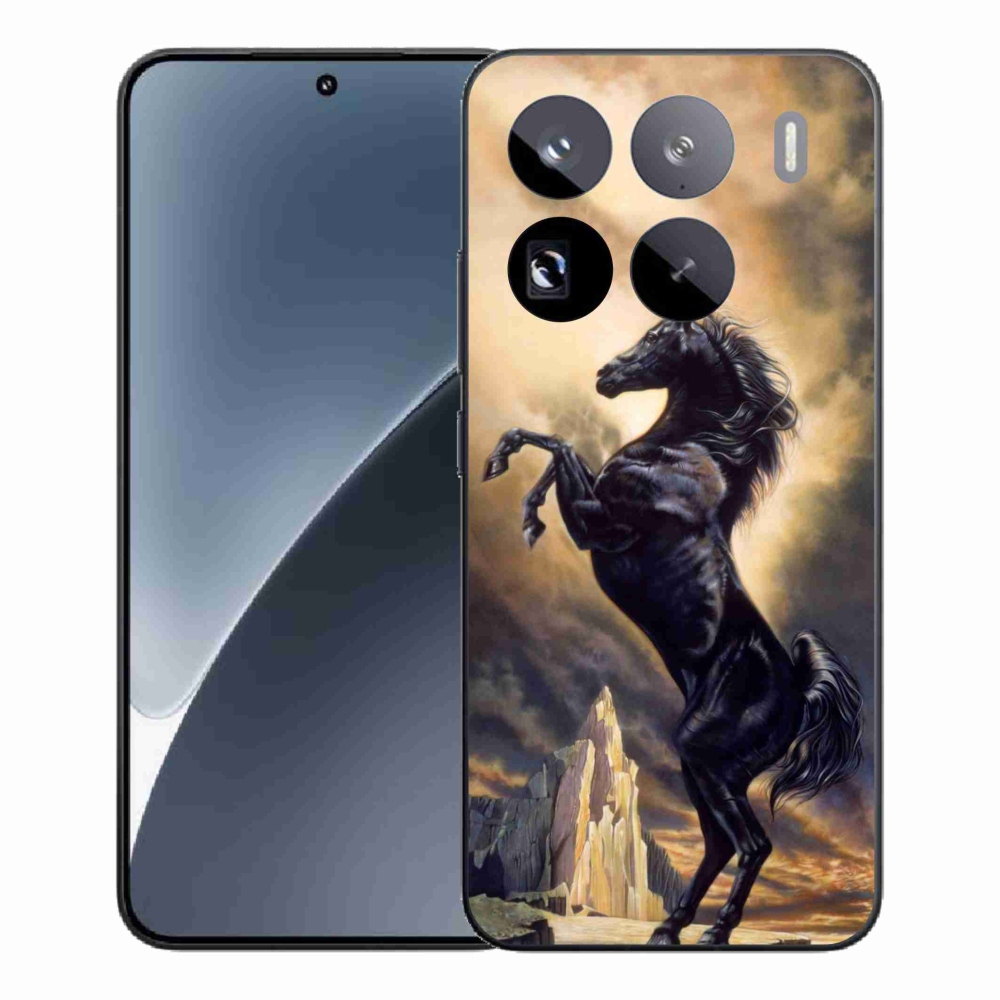 Gelový kryt mmCase na Xiaomi 15 Pro - černý kreslený kůň