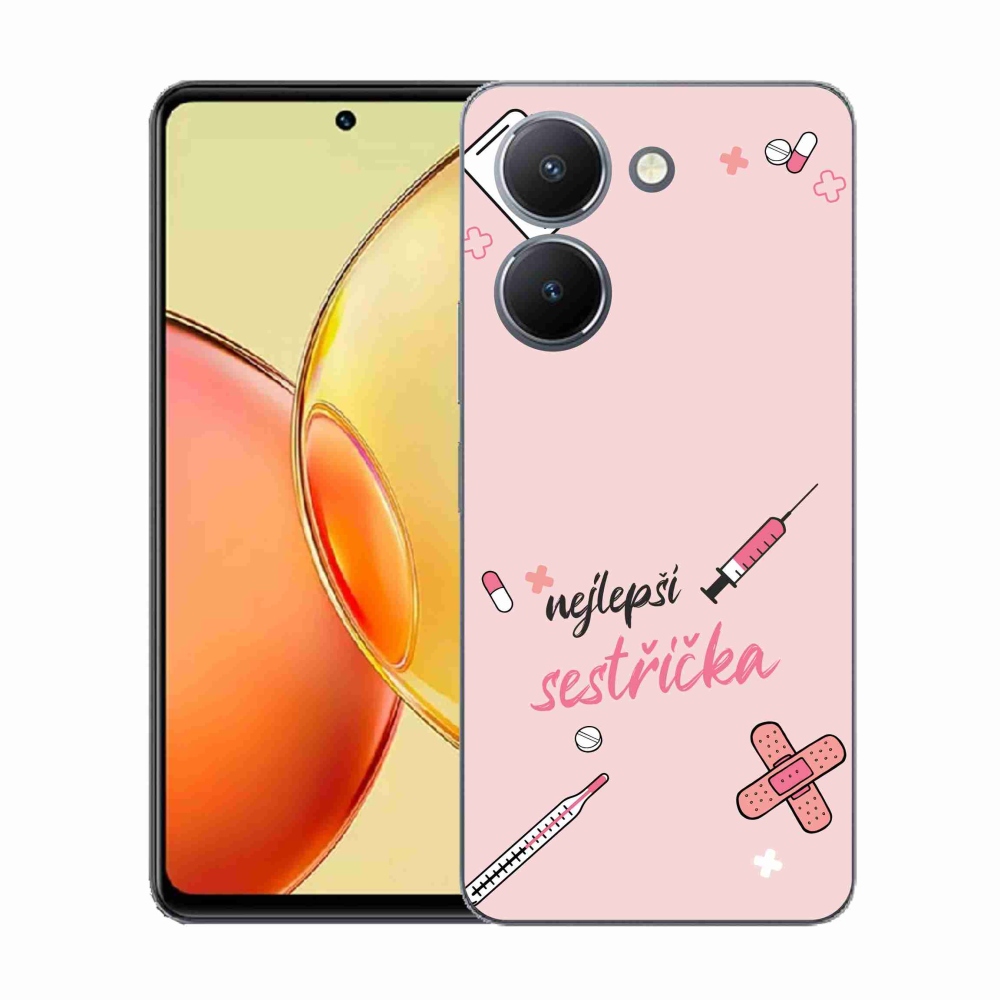 Gelový kryt mmCase na Vivo Y36 - nejlepší sestřička růžové pozadí