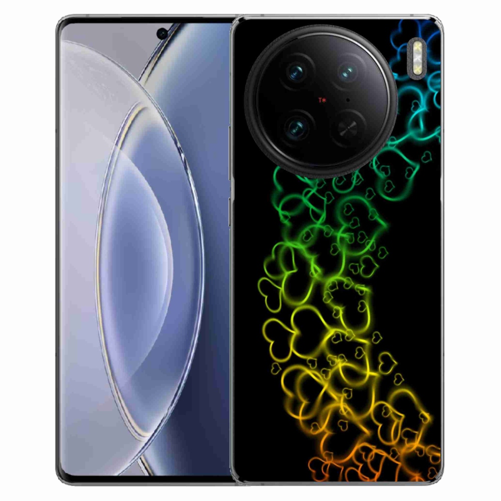 Gelový kryt mmCase na Vivo X90 Pro - barevná srdíčka