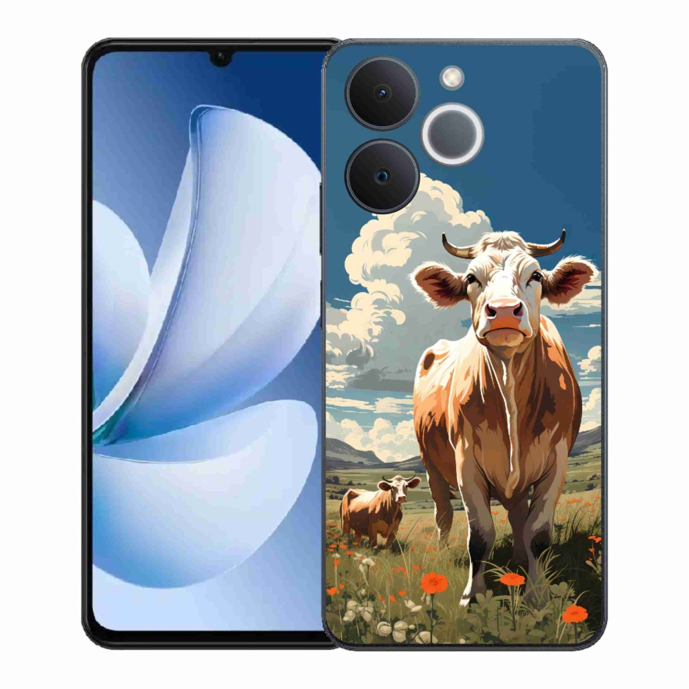 Gelový kryt mmCase na Realme Note 70T - krávy na louce