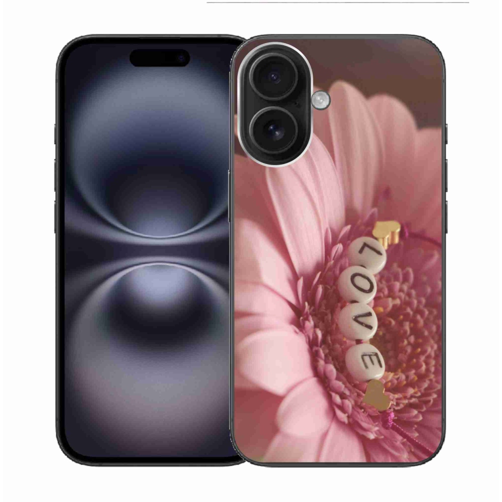 Gelový kryt mmCase na iPhone 16 - přívěsek love