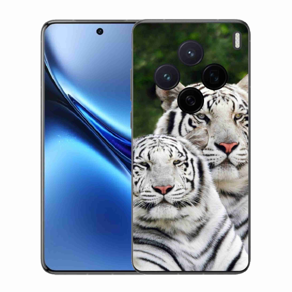 Gelový kryt mmCase na Vivo X200 5G - bílí tygři