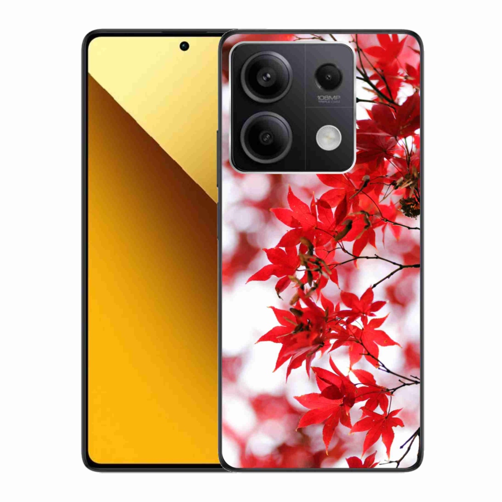 Gelový kryt mmCase na Xiaomi Redmi Note 13 5G - červené listy