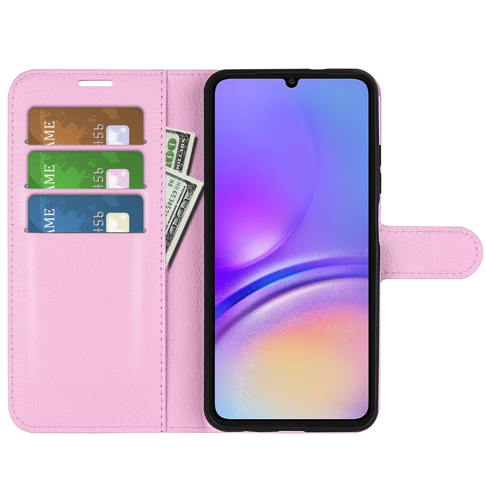 Litchi knížkové pouzdro na Samsung Galaxy A06 4G - růžové