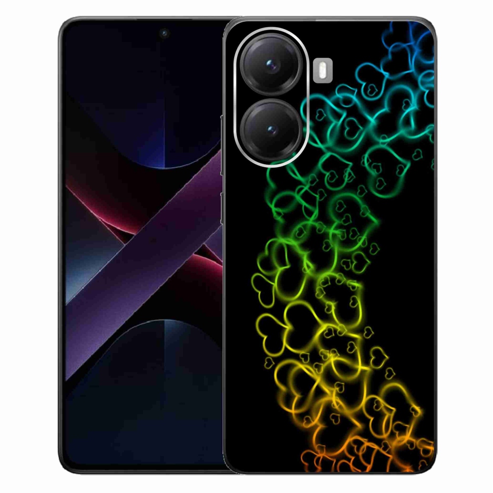 Gelový kryt mmCase na Xiaomi Poco X7 Pro 5G - barevná srdíčka