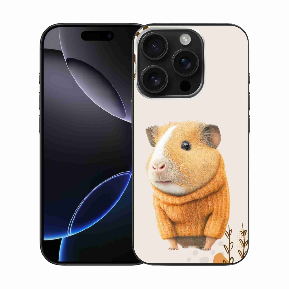 Gelový kryt mmCase na iPhone 16 Pro - morče ve svetru