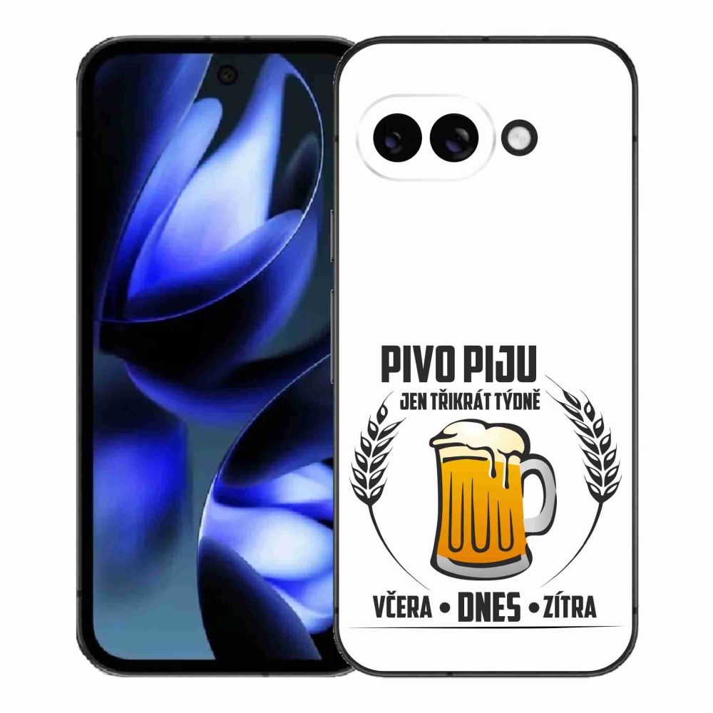 Gelový kryt mmCase na Google Pixel 9a - pivní motiv bílé pozadí