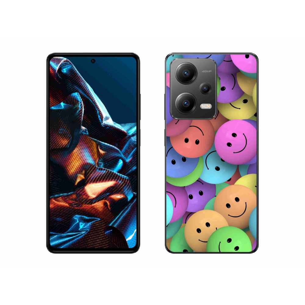 Gelový kryt mmCase na mobil Xiaomi Redmi Note 12 Pro 5G - barevní smajlíci