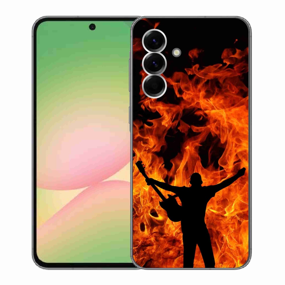Gelový kryt mmCase na Samsung Galaxy A56 5G - muzikant a oheň