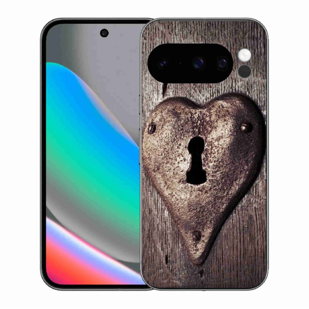 Gelový kryt mmCase na Google Pixel 10 Pro - zámek ve tvaru srdce